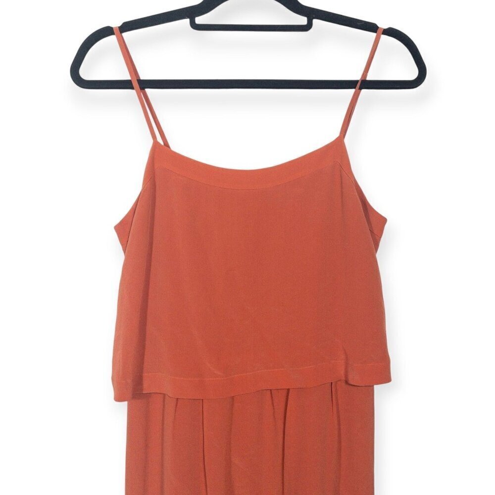 Madewell Orange 100% Silk Dress SZ 4 Cottagecore Slip - Picture 3 of 7